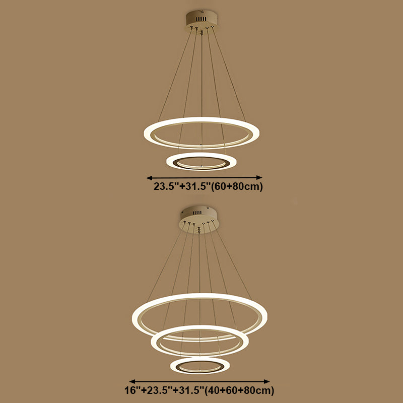Eigentijdse eenvoudige LED hangende kroonluchter lichte meerlagige hangende lichtkit voor woonkamer