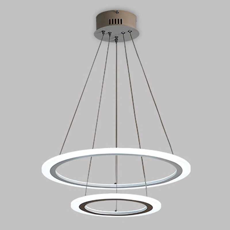 Eigentijdse eenvoudige LED hangende kroonluchter lichte meerlagige hangende lichtkit voor woonkamer