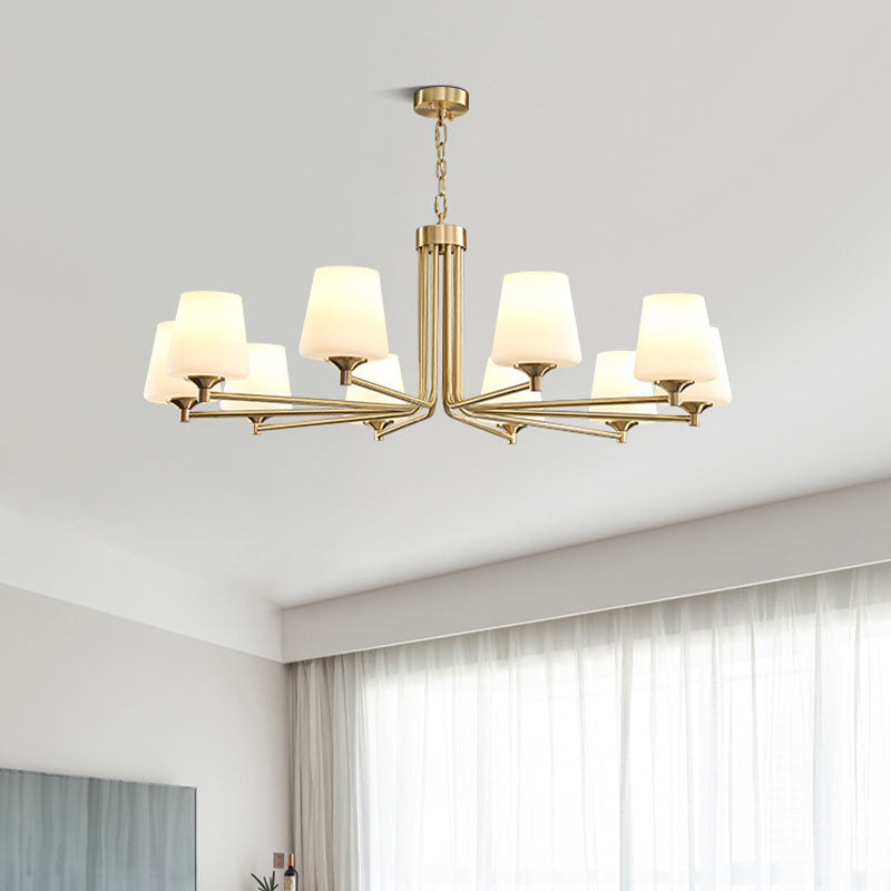 Moderne stijl conische plafondophanging verlichting multi -lichten melkglas plafond kroonluchter