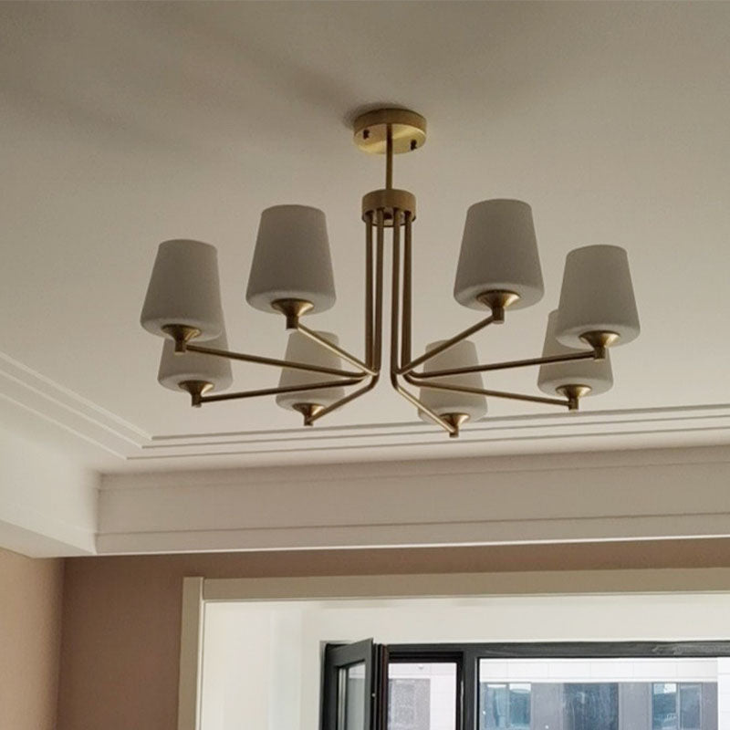 Moderne stijl conische plafondophanging verlichting multi -lichten melkglas plafond kroonluchter