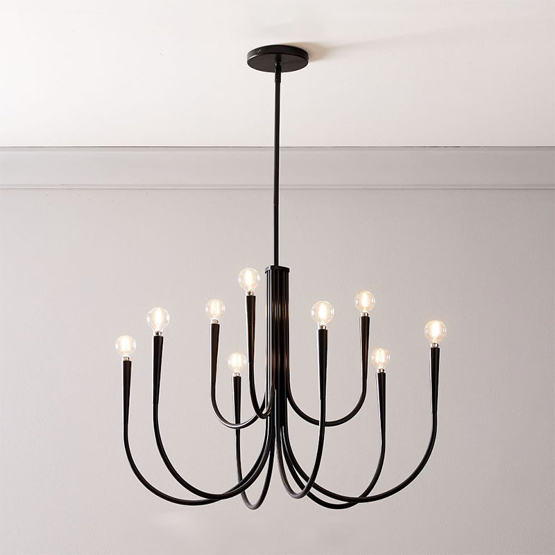 Metaal gebogen armen ophanging hanglamp moderne stijl multi -lichten hangende lamparmaturen