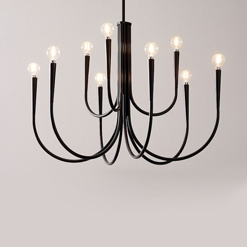 Metaal gebogen armen ophanging hanglamp moderne stijl multi -lichten hangende lamparmaturen