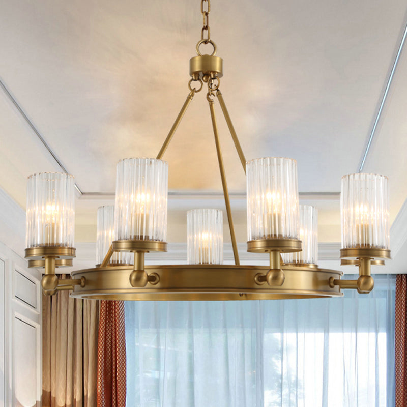 9-lights helder glas kroonluchter hanglamp moderne stijl cirkelvormige hanglampverlichting armaturen