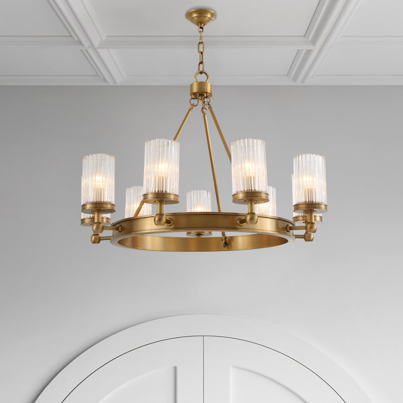 9-lights helder glas kroonluchter hanglamp moderne stijl cirkelvormige hanglampverlichting armaturen