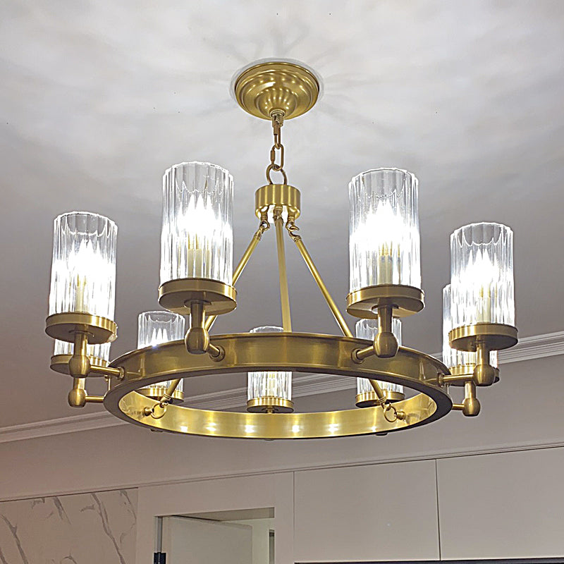 9-lights helder glas kroonluchter hanglamp moderne stijl cirkelvormige hanglampverlichting armaturen