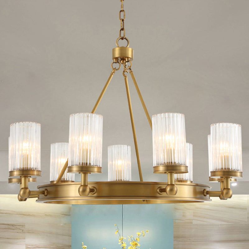 9-lights helder glas kroonluchter hanglamp moderne stijl cirkelvormige hanglampverlichting armaturen