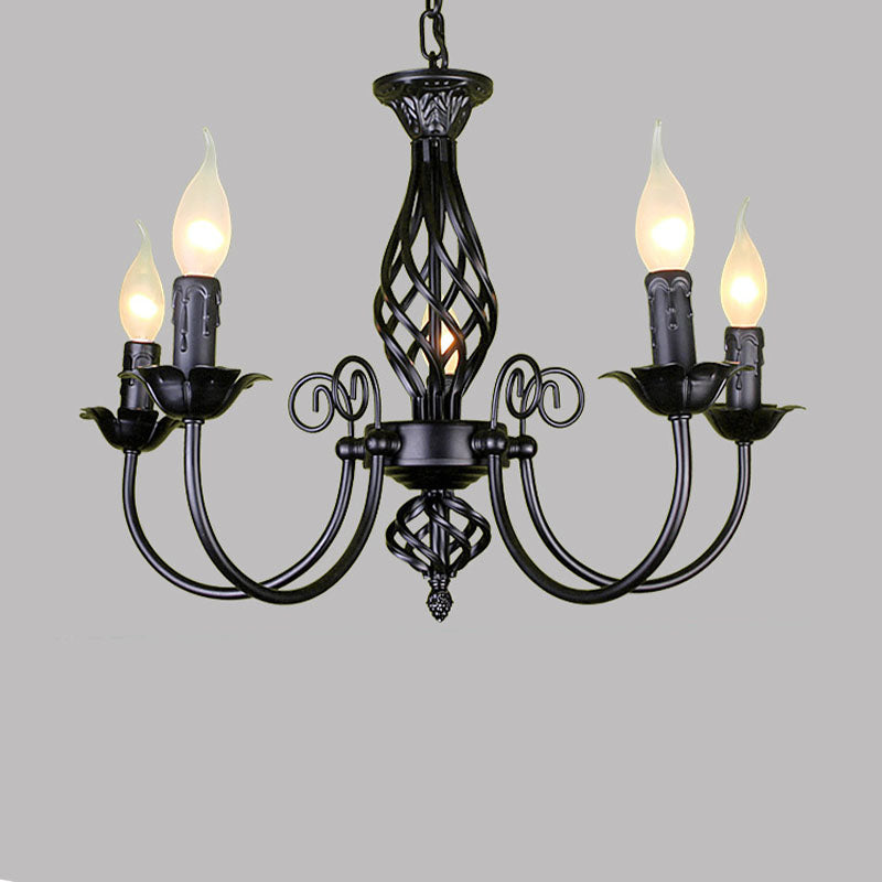 Minimalismo americano clásico Candelier de lámpara de metal ligero Lámpara de metal en acabado negro