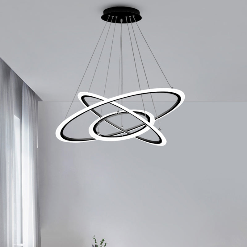 Moderne stijl ring kroonluchter verlichtingsarmaturen multi -lichten metaalhangend plafondlicht