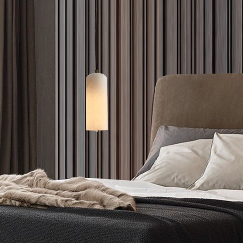Marble Minimalist Hanging Lamp, Nordic Cylinder Shade Pendant Lighting for Living Room