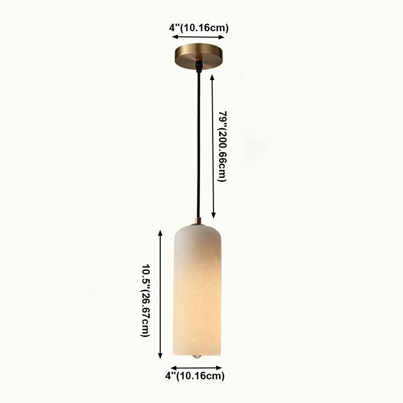 Marble Minimalist Hanging Lamp, Nordic Cylinder Shade Pendant Lighting for Living Room