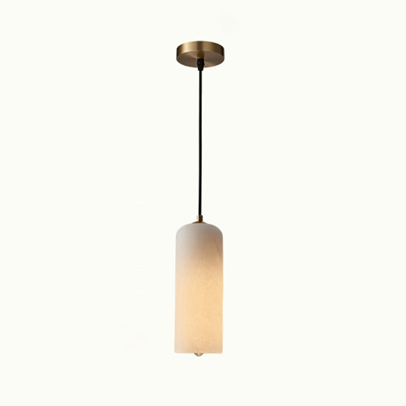 Marble Minimalist Hanging Lamp, Nordic Cylinder Shade Pendant Lighting for Living Room