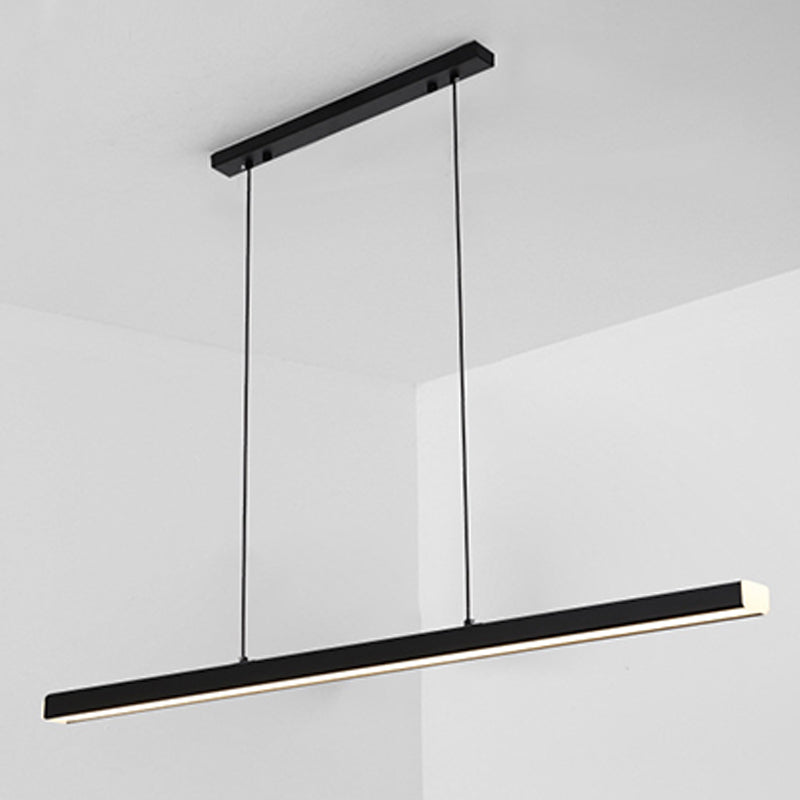 Minimalist Linear Island Pendant Lighting, 1-Light Acrylic Hanging Light for Kitchen Island