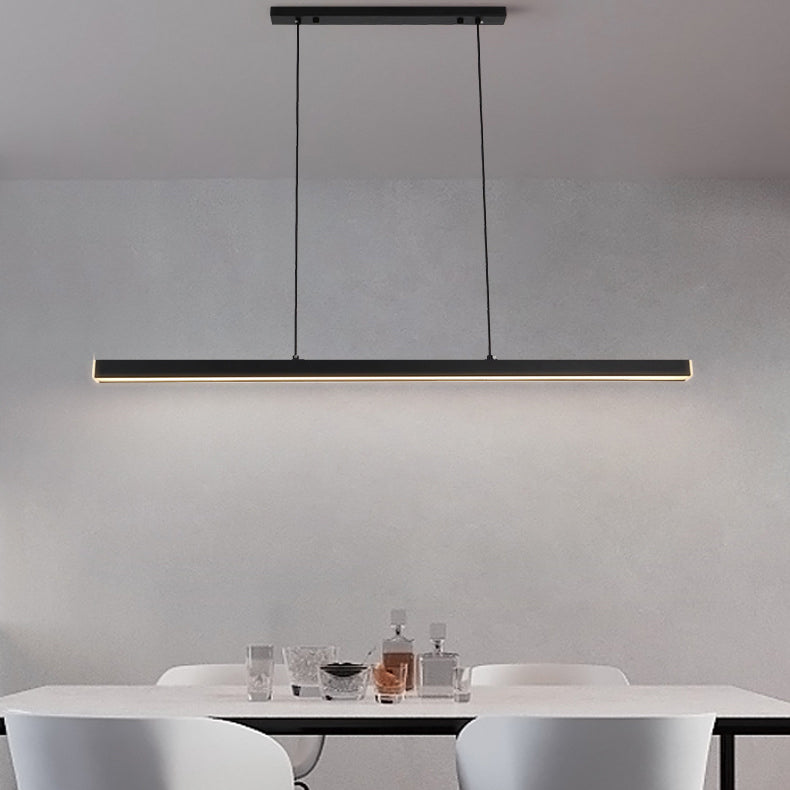 Minimalist Linear Island Pendant Lighting, 1-Light Acrylic Hanging Light for Kitchen Island