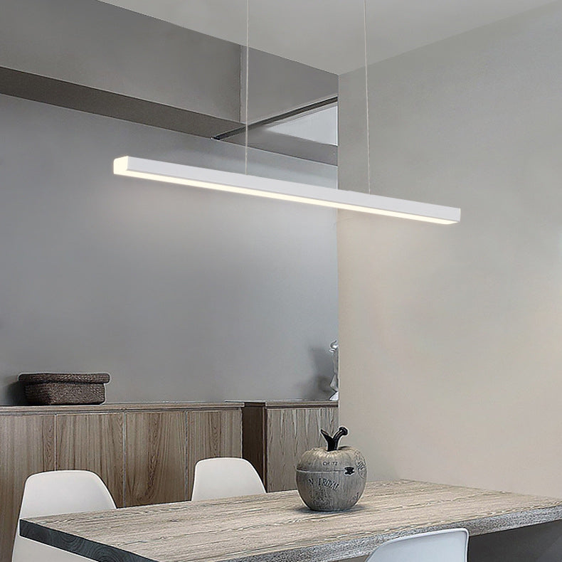 Minimalist Linear Island Pendant Lighting, 1-Light Acrylic Hanging Light for Kitchen Island