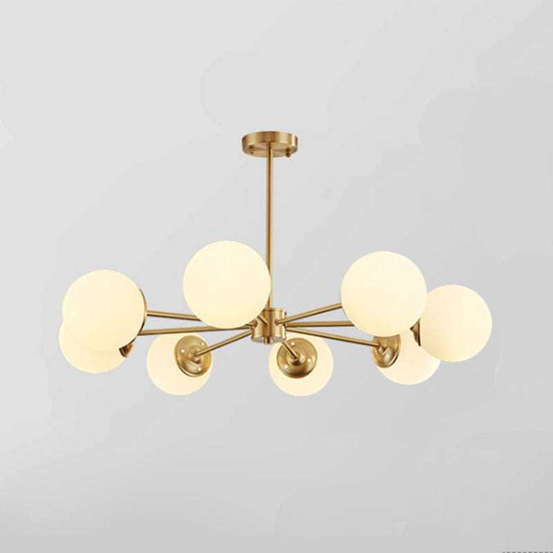 Moderne stijl wit glas kroonluchter verlichting multi -lights bol plafond hanglamp