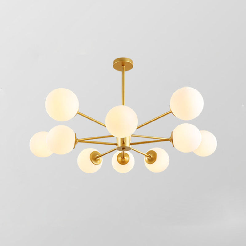 Moderne stijl wit glas kroonluchter verlichting multi -lights bol plafond hanglamp