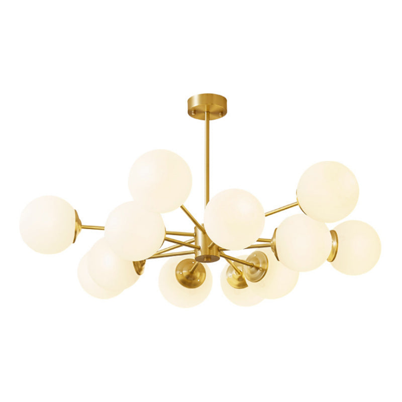 Moderne stijl wit glas kroonluchter verlichting multi -lights bol plafond hanglamp