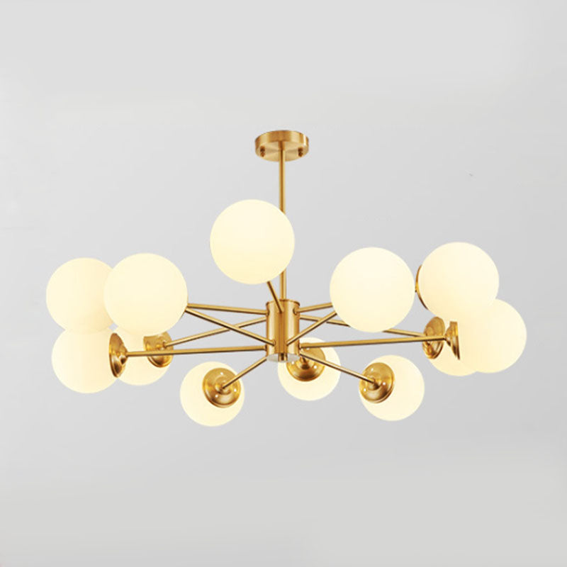 Moderne stijl wit glas kroonluchter verlichting multi -lights bol plafond hanglamp