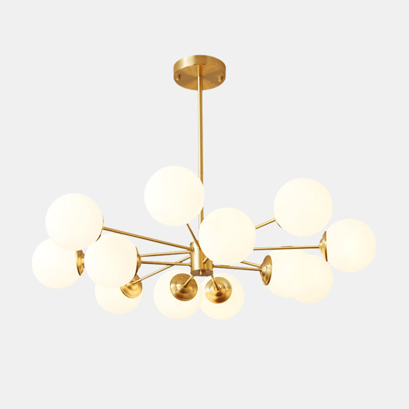 Moderne stijl wit glas kroonluchter verlichting multi -lights bol plafond hanglamp