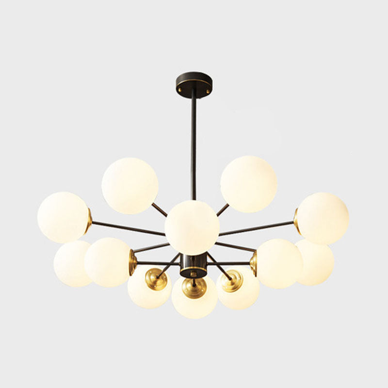 Moderne stijl wit glas kroonluchter verlichting multi -lights bol plafond hanglamp