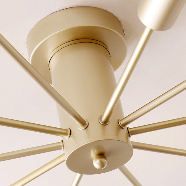 Radial Flush Mount Light Fixture Industrial Multi-Light Close To Ceiling Lamp for Bedroom