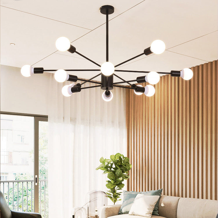 Radial Flush Mount Light Fixture Industrial Multi-Light Close To Ceiling Lamp for Bedroom
