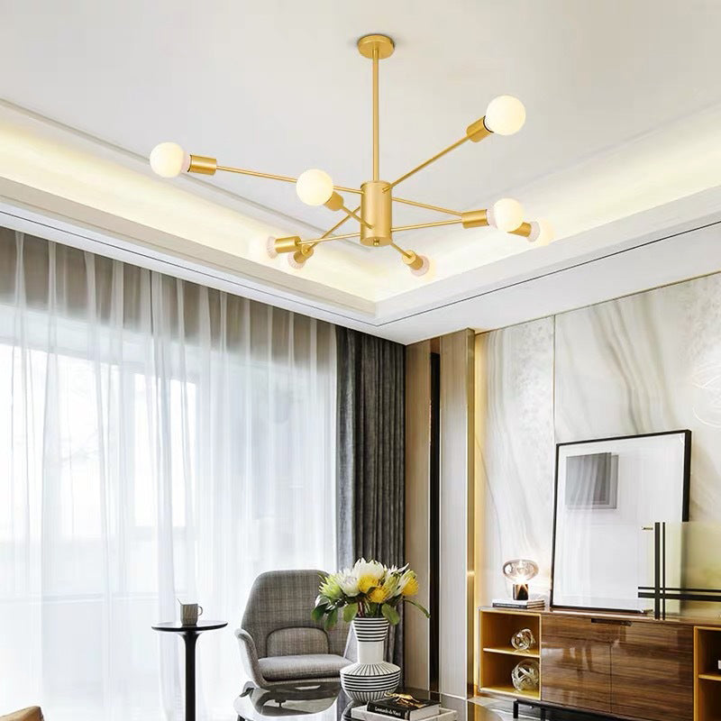 Radial Flush Mount Light Fixture Industrial Multi-Light Close To Ceiling Lamp for Bedroom
