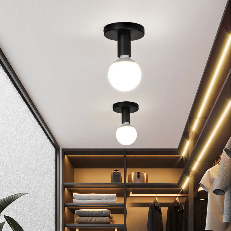 Industrial Flush Mount Light Fixture 1-Light Close To Ceiling Lamp for Restaurant