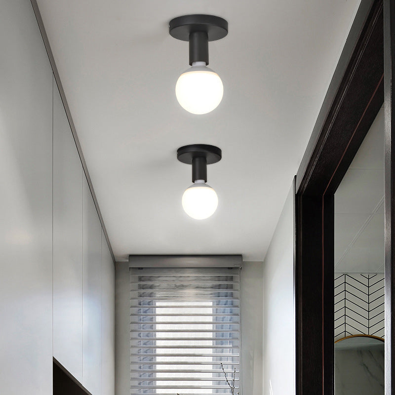 Industrial Flush Mount Light Fixture 1-Light Close To Ceiling Lamp for Restaurant