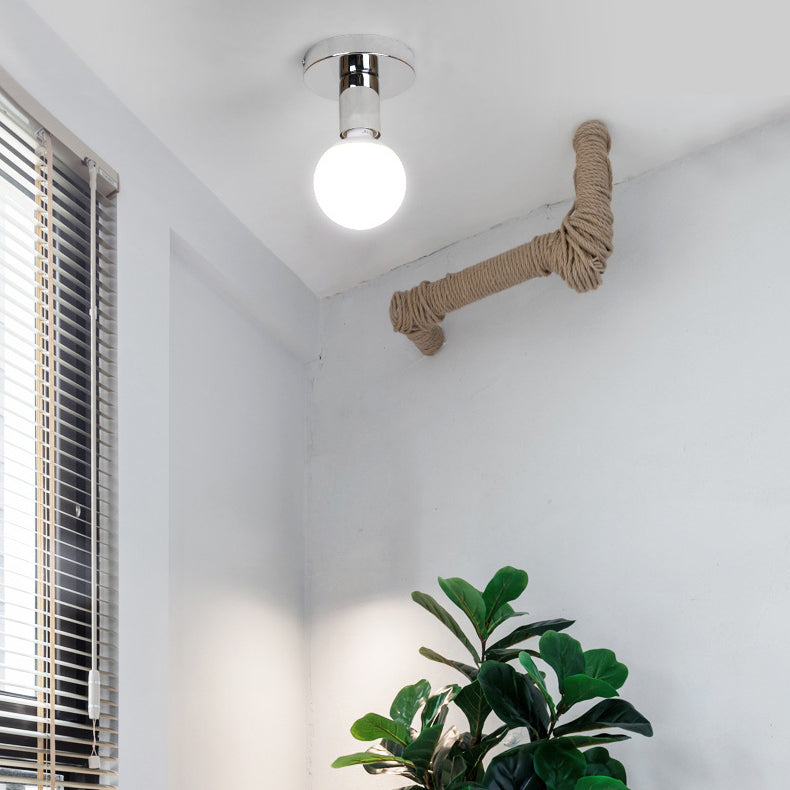 Industrial Flush Mount Light Fixture 1-Light Close To Ceiling Lamp for Restaurant