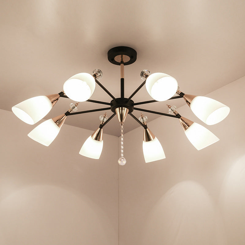 Metaal sputnik kroonluchter verlichtingsarmatuur moderne stijl hangende lamp in het zwart