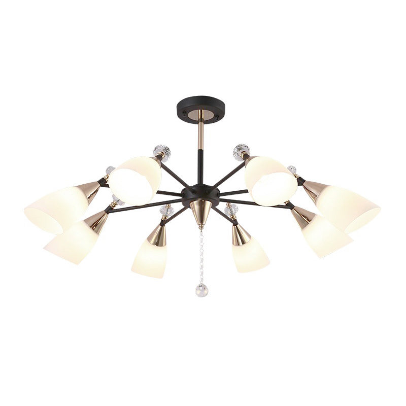 Metaal sputnik kroonluchter verlichtingsarmatuur moderne stijl hangende lamp in het zwart