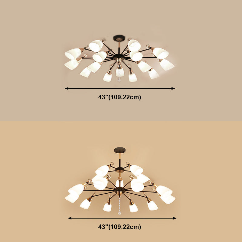 Metaal sputnik kroonluchter verlichtingsarmatuur moderne stijl hangende lamp in het zwart