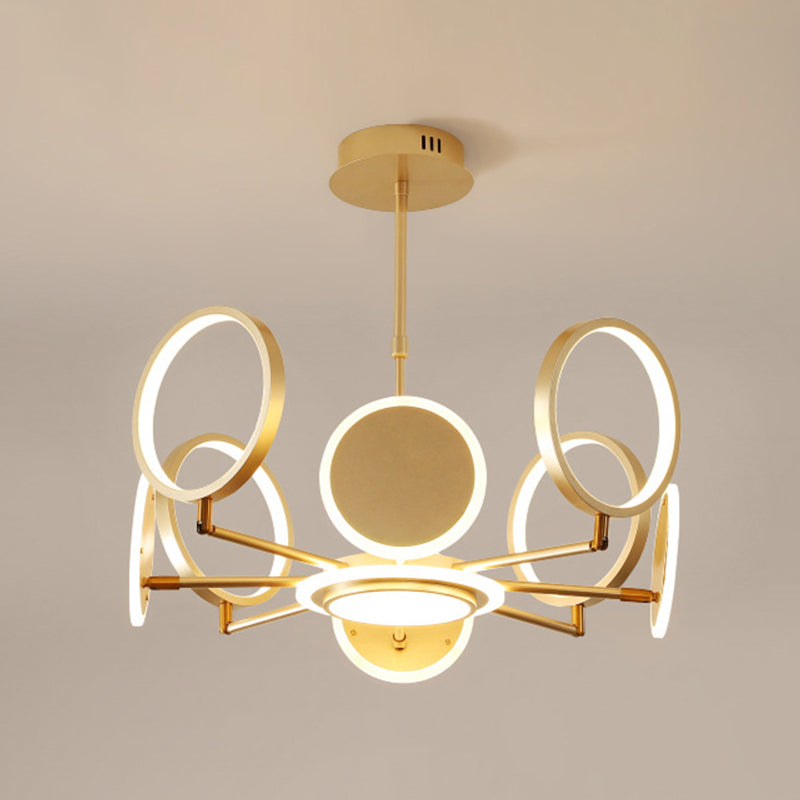 Postmoderne stijl LED kroonluchter licht multi -lichten metaal acryl hanger licht voor woonkamer