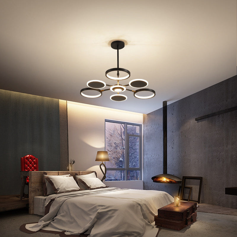 Postmoderne stijl LED kroonluchter licht multi -lichten metaal acryl hanger licht voor woonkamer