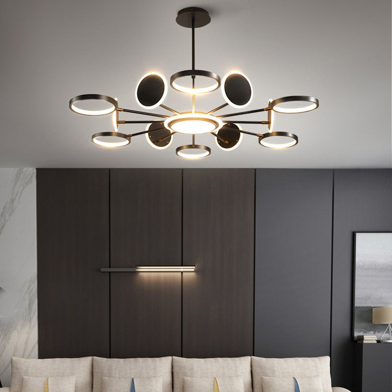 Postmoderne stijl LED kroonluchter licht multi -lichten metaal acryl hanger licht voor woonkamer