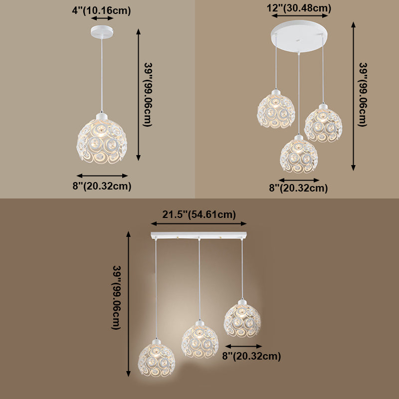Accoglienza a ciondolo a ciondolo Globe Simplicity Crystal Crystal Dinning Room a sospensione Luce a sospensione