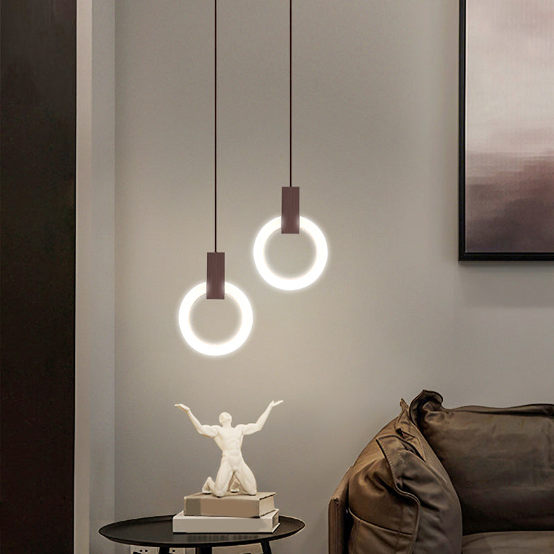 Modernist Hanging Light Ring Shape Acrylic Pendant Lamp for Foyer Bedroom Living Room