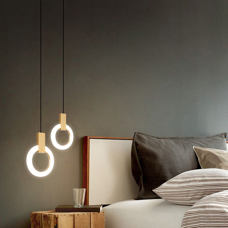 Modernist Hanging Light Ring Shape Acrylic Pendant Lamp for Foyer Bedroom Living Room