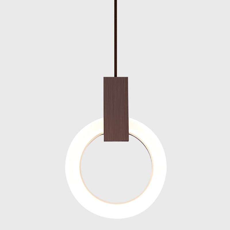 Modernist Hanging Light Ring Shape Acrylic Pendant Lamp for Foyer Bedroom Living Room