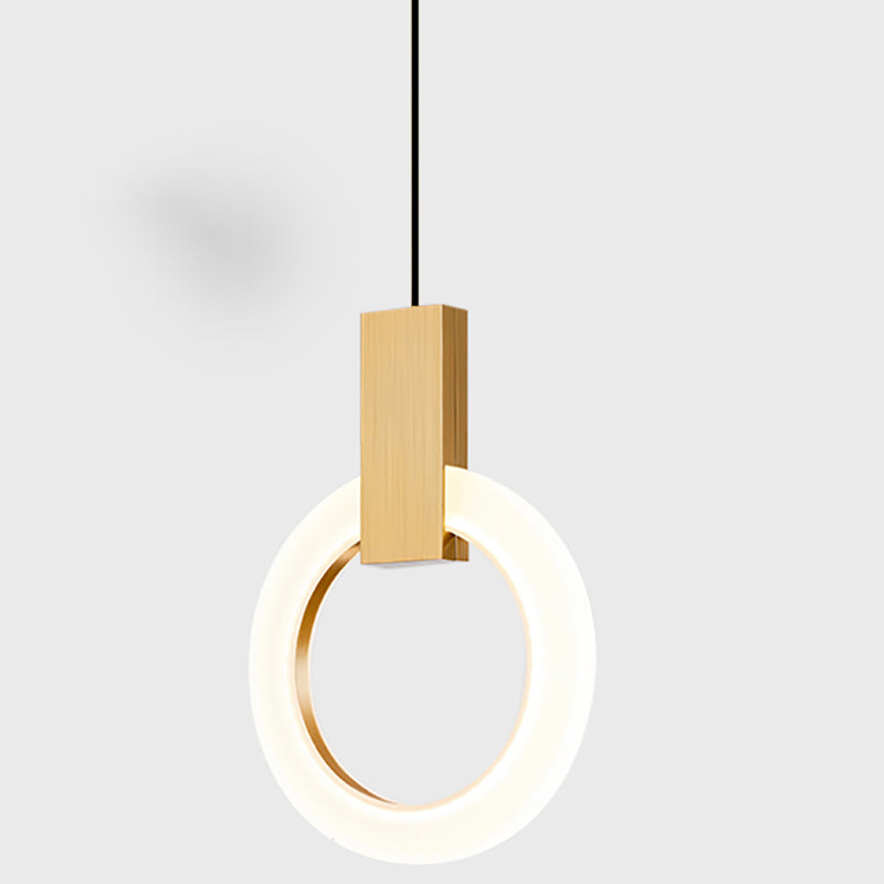 Modernist Hanging Light Ring Shape Acrylic Pendant Lamp for Foyer Bedroom Living Room