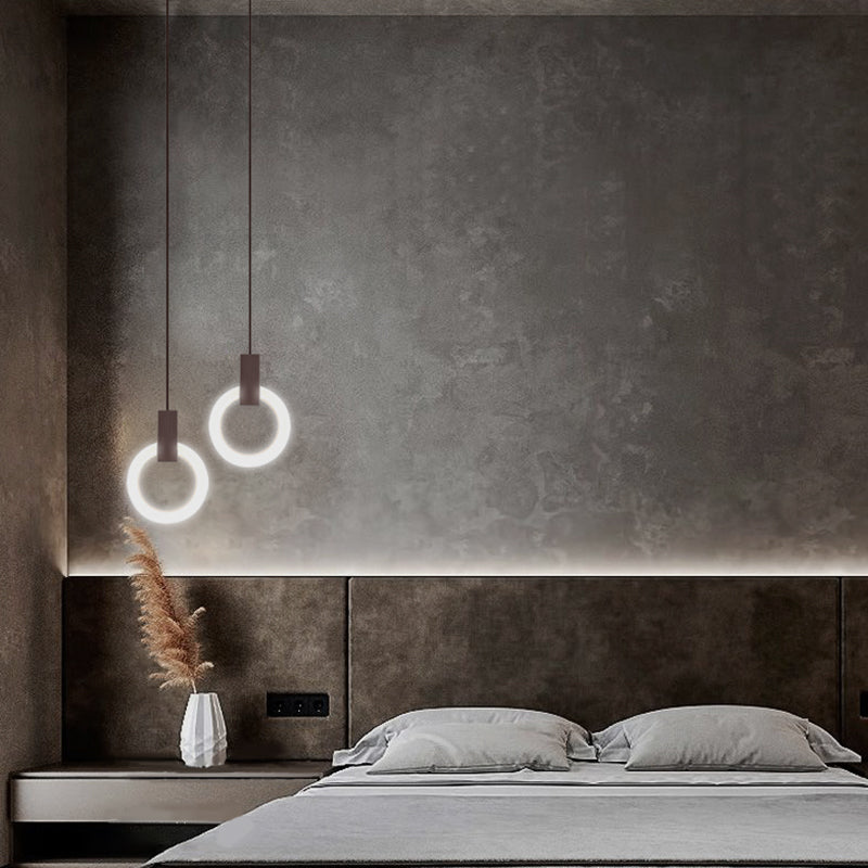 Modernist Hanging Light Ring Shape Acrylic Pendant Lamp for Foyer Bedroom Living Room