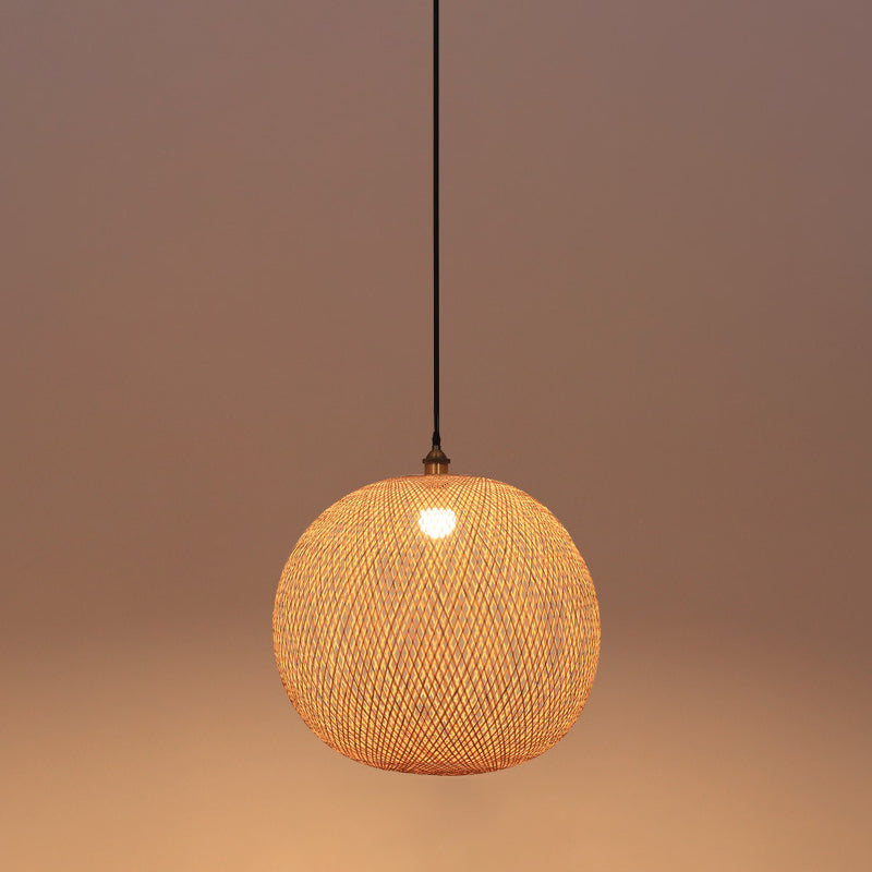 Moderne Stil Ballform Bambus Anhänger Leuchte