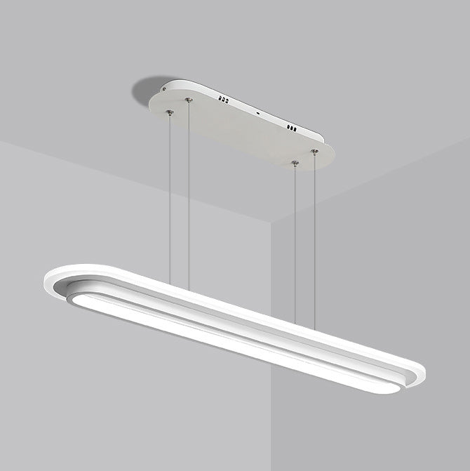 Modern Style Oval Shaped Island Pendant Metal 1 Light Island Light for Restaurant