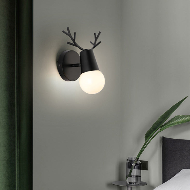 Antler Postmodern Wall Sconce One Bulb Wall Mounted Light Fixture for Sitting Room
