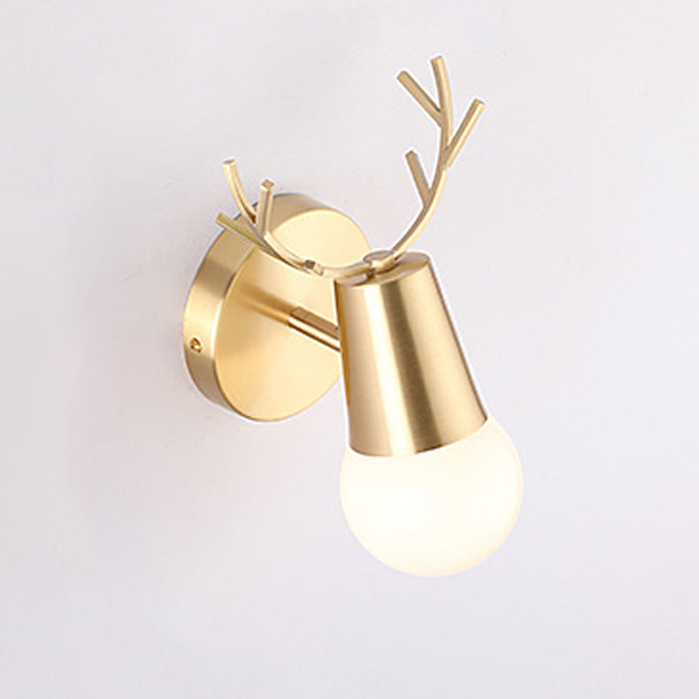 Antler Postmodern Wall Sconce One Bulb Wall Mounted Light Fixture for Sitting Room