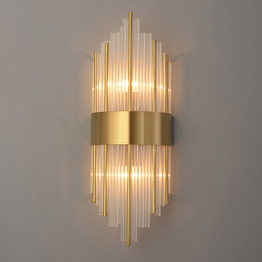 2-Bulb Postmodern Style Crystal Wall Mounted Lamp for Corridor Half Shade Wall Light Fixture