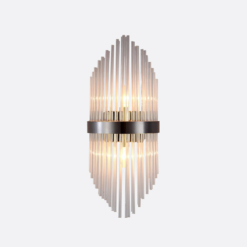 2-Bulb Postmodern Style Crystal Wall Mounted Lamp for Corridor Half Shade Wall Light Fixture
