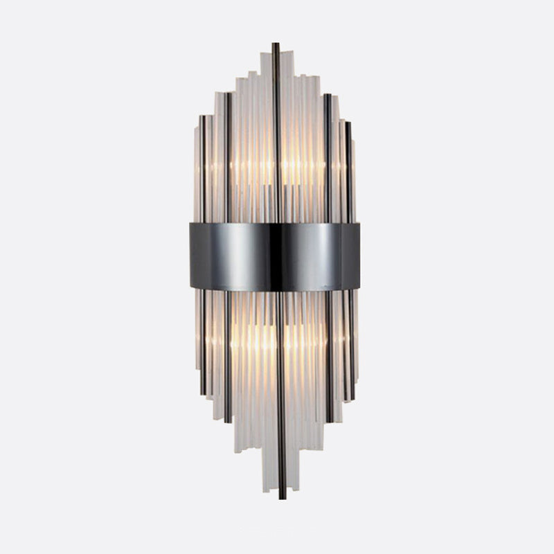 2-Bulb Postmodern Style Crystal Wall Mounted Lamp for Corridor Half Shade Wall Light Fixture