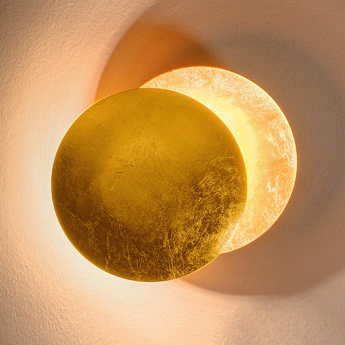 LED Rotatable Wall Light Fixture Modern Style Round Shape Wall Sconce Lamp for Bedroom